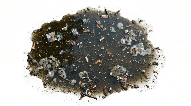 Close-up of dirty asphalt road surface.