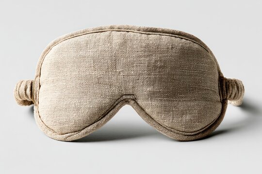 Soft beige sleep mask made of textured fabric