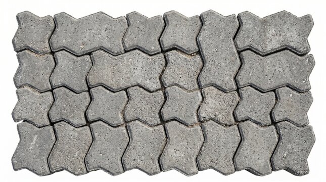 Gray concrete interlocking paving stones pattern.