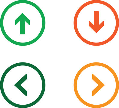 Set of four circular arrows indicating direction and movement