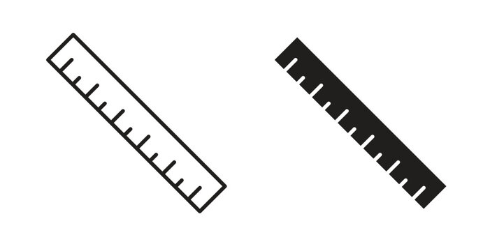 Ruler icon vector design elements. icon in flat and line style.