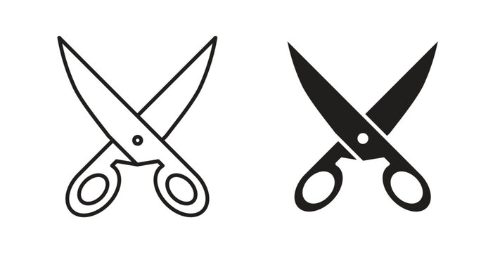 Scissors icon vector design elements. icon in flat and line style.