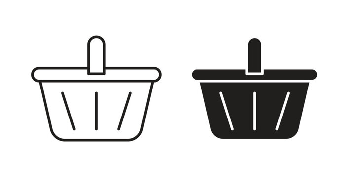 Shopping basket icon vector design elements. icon in flat and line style.