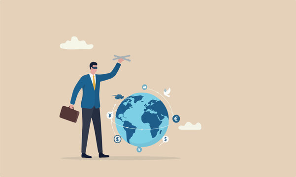power war world peace, political and conspiracy theory concept, anonymous businessman hand with puppet string control the world