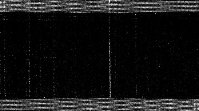 Monochrome halftone print texture with distressed photocopy artifacts and analog scanner streaks on dark background.