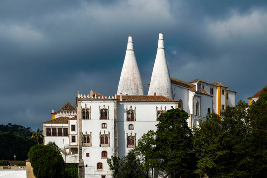 National Palace of Sintra, Portugal with iconic twin chimneys