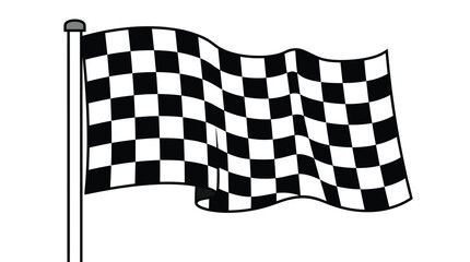 Fototapeta premium Waving black and white checkered flag representing victory in a professional car racing sports competition event