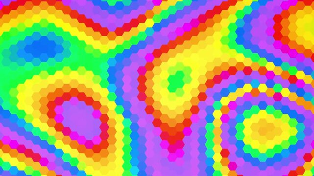 interlocking colored geometric shapes changing abstract motion background, mosaic pattern