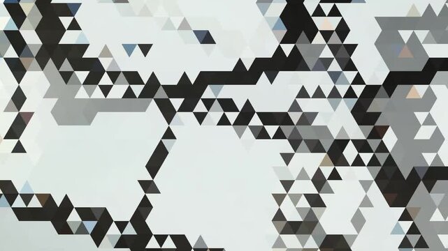 interlocking colored geometric shapes changing abstract motion background, mosaic pattern