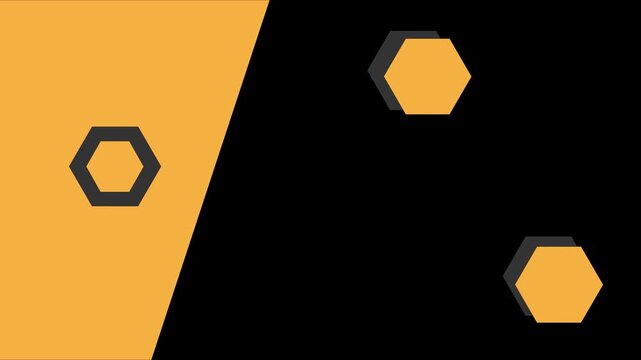 yellow pentagon shape on a black background abstract video