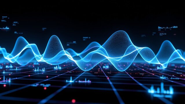 Futuristic Audio Waveform HUD Interface