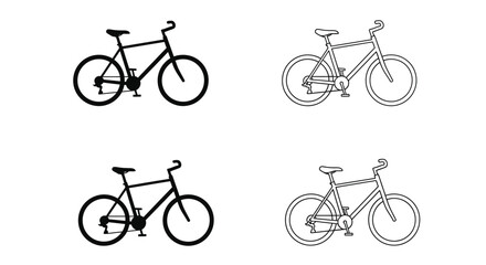 Obraz premium Bicycle silhouettes on white background silhouette high quality