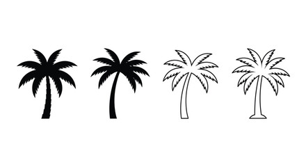 Obraz premium Palm tree silhouettes on a white background silhouette