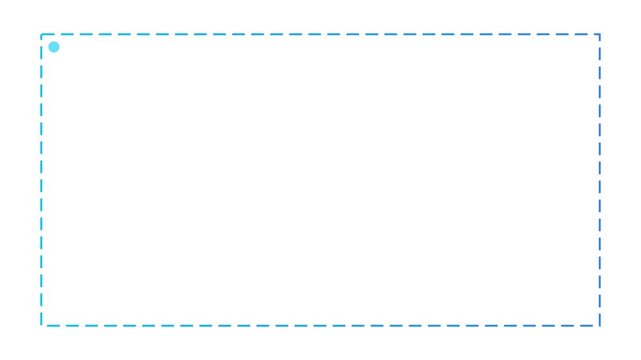 A rectangular shape with dashed lines is drawn on a white background