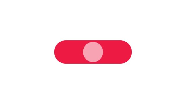 A red toggle switch with a pink button is turned on