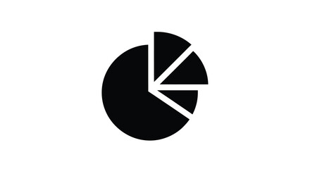 pie chart silhouette on transparent background high quality
