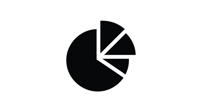 pie chart silhouette on transparent background high quality