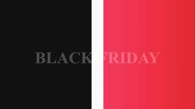 A promotional poster displays Black Friday sale with a divided background