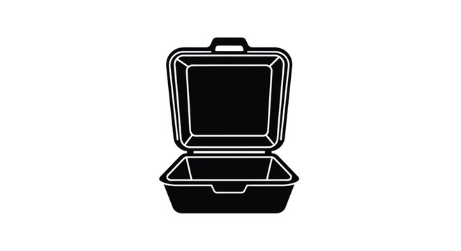 Open foam takeout container silhouette high quality professional