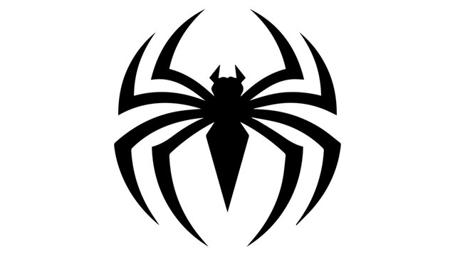 Spider Silhouette on White Background Vector Graphic for Superhero Branding