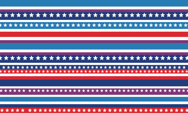 Independence day patriotic stripes and stars seamless pattern for july 4th celebrations