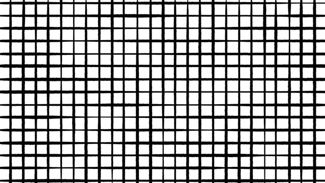 Abstract Black and White Grid Pattern - Minimalist Graphic Design, Simple Lines, Modern Texture, Geometric Background, Transparent Overlay