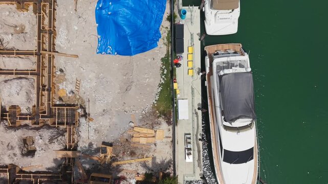 Waterfront Mansion Foundation Construction Site