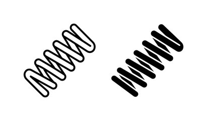 Obraz premium Spring Coil Icons, Metal Coil Vector Graphics, Mechanical Spring Symbols, Elastic Coil Illustration, Industrial Spring Design Elements