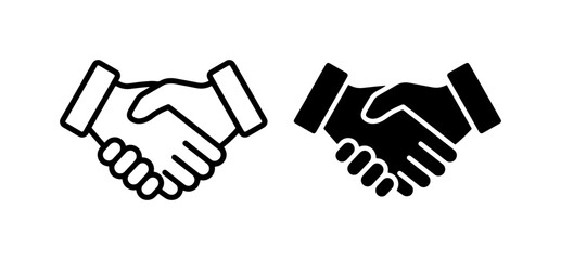 Obraz premium Handshake Icons, Agreement Symbol, Partnership Vector Graphics, Business Deal Clipart, Collaboration Concept, Trust and Friendship Icons