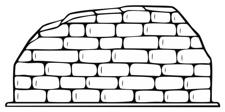 Illustration of a rough pile of sandbags forming a defensive barrier or fortification