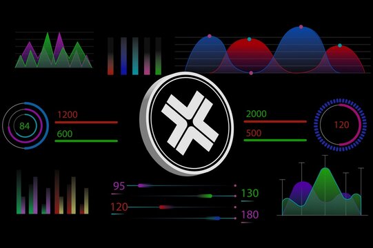 axelar-axl virtual currency images on digital background. 3d illustrations.