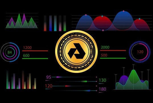akash network-akt cryptocurrency logos images on digital background. 3d illustrations.