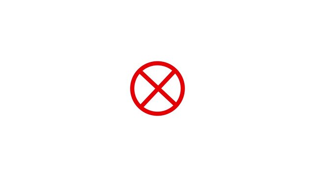 Cancel Cross Icon and Close Button Animation, Multi-color X Symbol for Error Warning and Reject Action Design
