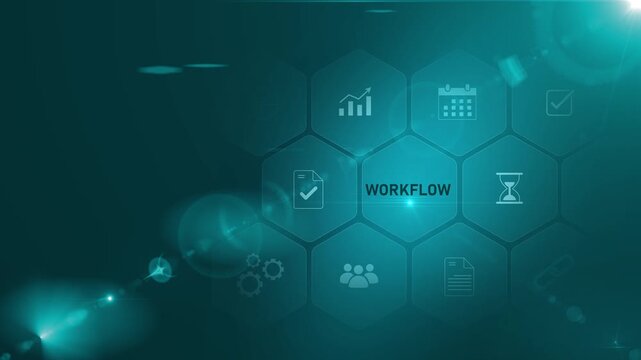 Concept for business workflow, management and procedures. optical lager light background