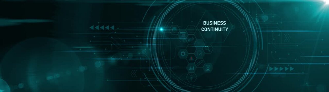 Business Continuity concept .Backup, Duplication, Communication, Recovery, flexibility, Contingency, Planning, Training, Testing, optical lager light background