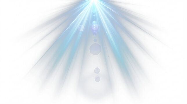 blue light rays with lens flare on black background