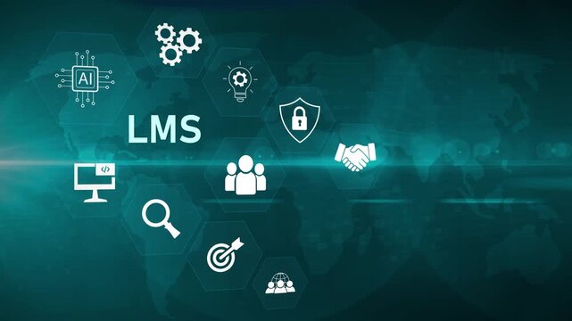 Enhancing E-learning with Artificial Intelligence, LMS revolutionize learning and teaching at school, at work, from home. optical lager light background