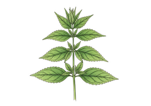 Fresh thyme sprigs with green leaves isolated on transparent background