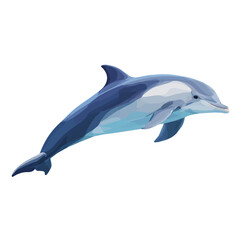 Obraz premium Minimalist 2D vector icon representation of a Dolphin, displayed on a pure white background