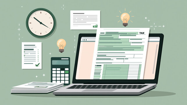 Efficient Tax Preparation and Accounting: Digital Documentation and Online Filing in a Modern Workspace