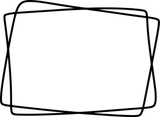 Fototapeta premium Abstract Black Outline Rectangular Frame on White Background, Minimalist Design Element