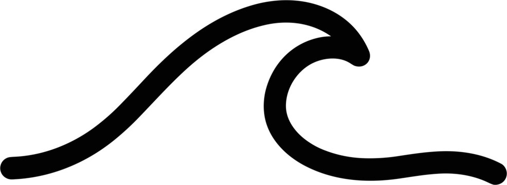 Black Wave Icon: Simple, Clean Design on White Background
