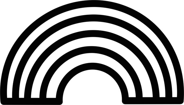 Abstract Black and White Rainbow Arc Shape