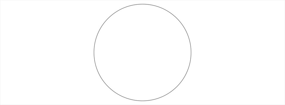 Minimalist Black Outline Circle Vector &mdash; Simple Geometric Round Shape Isolated on White Background for Professional Logo Design and Graphic Elements
