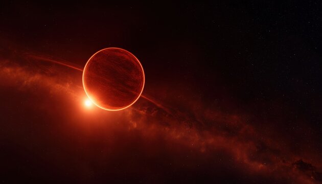 Close Orbit Of A Star: Hot Exoplanet Orbits A Red Supergiant Planet And Star In Close Proximity In The Galaxy.
