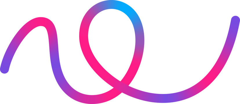 Gradient Squiggle Line. Rainbow wave curve. Colorful outline shape. Vector Illustration EPS 10.