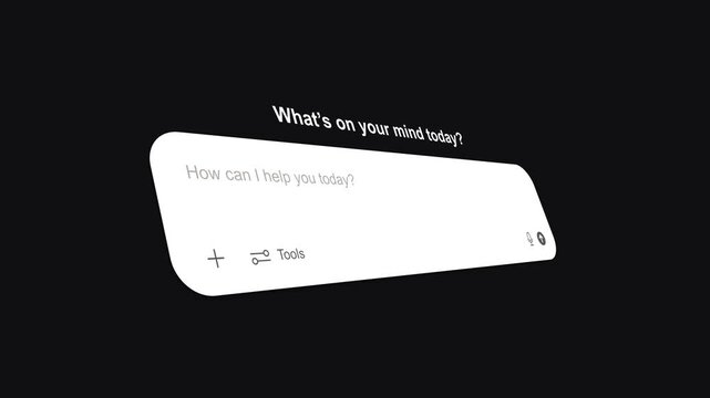 Animated AI chat interface input text box | Alpha channel