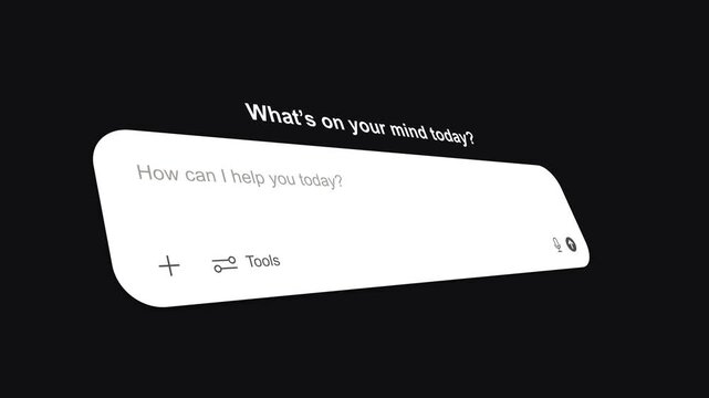 Animated AI chat interface input text box | Alpha channel