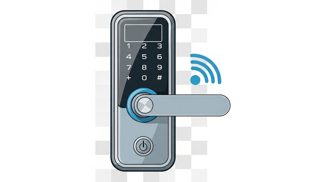 Smart electronic door lock with wireless connection for home security systems