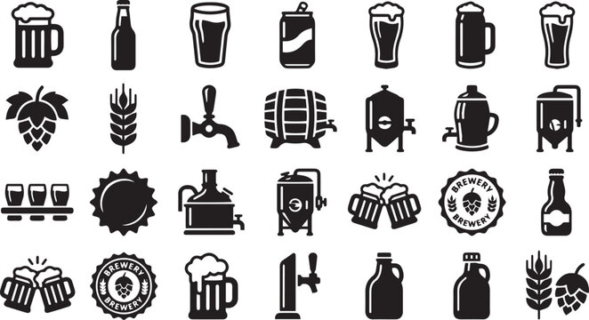Comprehensive Outdoor Camping and Wilderness Survival Icon Set Featuring Expedition Gear Wildlife Symbols and Adventure Recreation Equipment